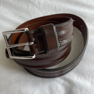 Allen Edmonds Dark Brown calfskin leather belt